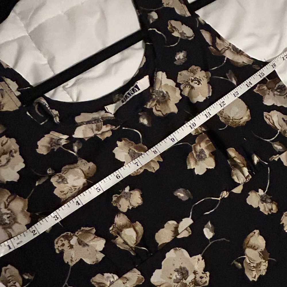 Vintage 90s Hana Empire Waist Floral Tie-Back Dress - Picture 5 of 8